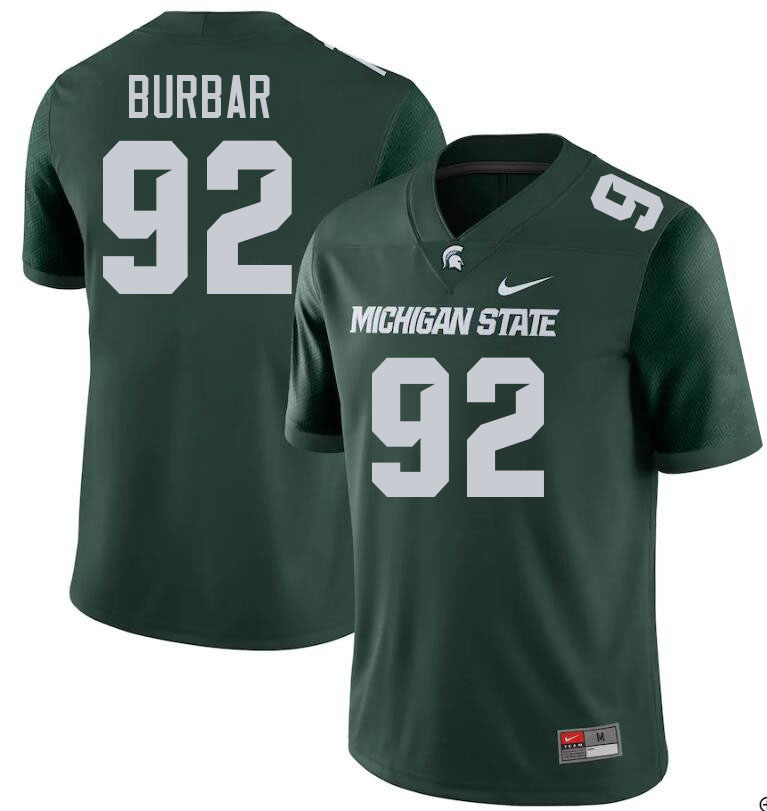 Men #92 James Burbar Michigan State Spartans College Football Jerseys Stitched Sale-Green
